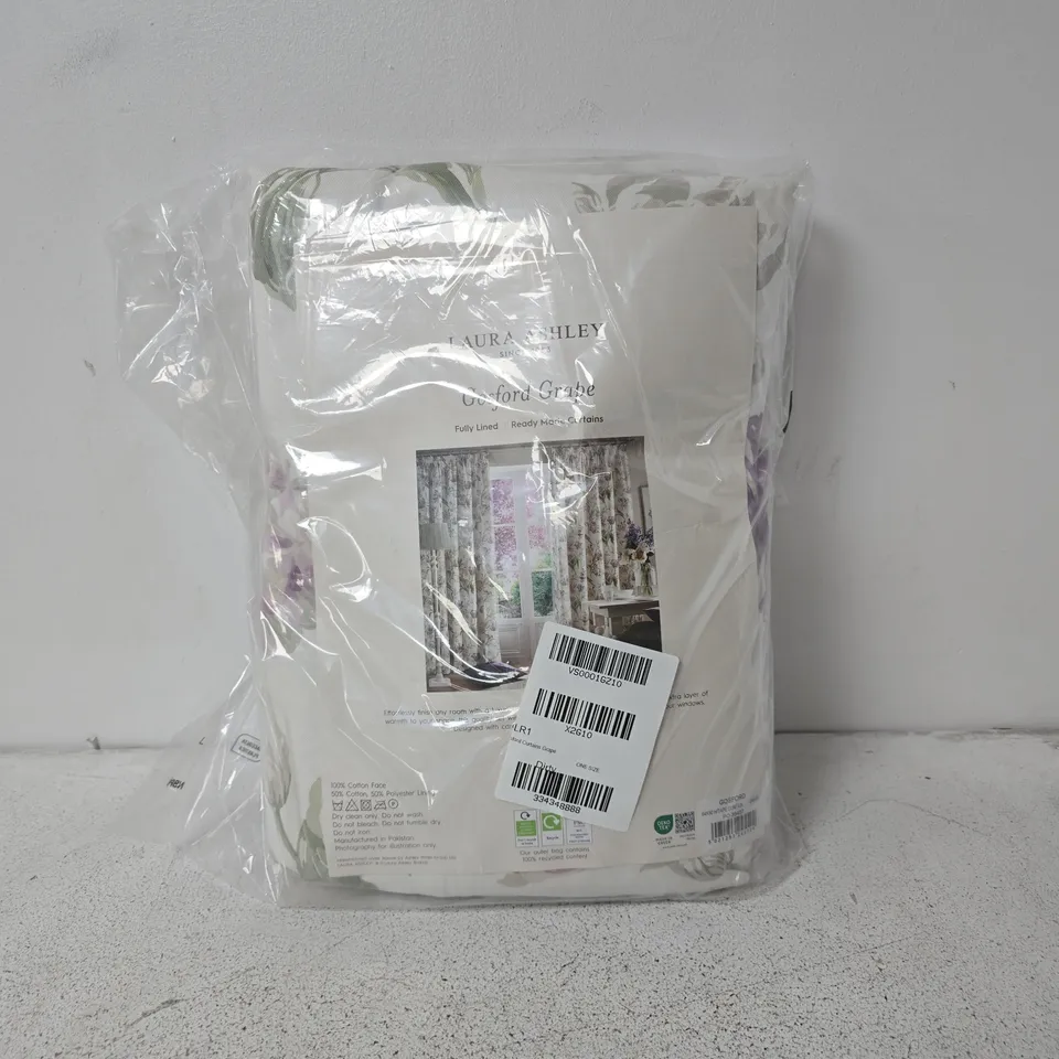 LAURA ASHLEY GOSFORD GRAPE CURTAINS 64 X 90