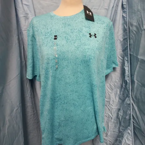 UNDER ARMOUR MENS TECH TEE PIXELATED IN BLUE - L/G/G