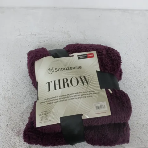 SNOOZEVILLE THROW – PURPLE PLUSH BLANKET