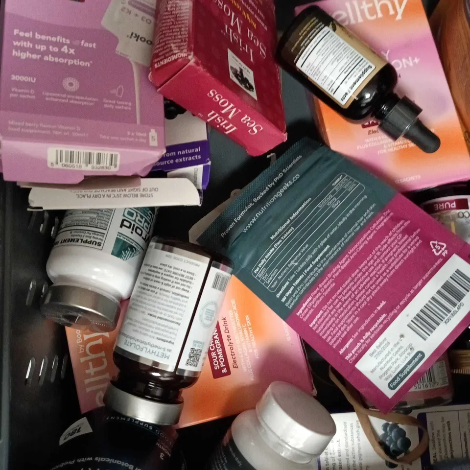 APPROXIAMTELY 15 ASSORTED HEALTH PRODUCTS TO INCLUDE LIVARA, CLEAN CO-Q10, BERBENITE ETC