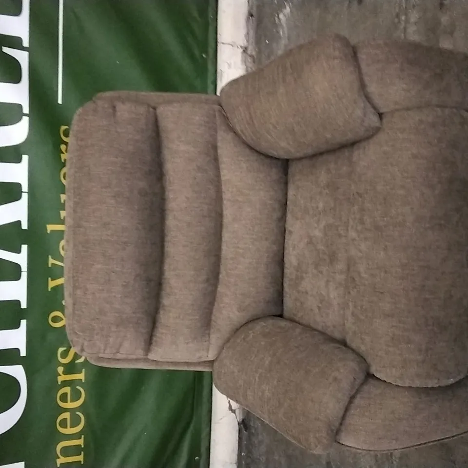 QUALITY DESIGNER CHOCOLATE BROWN FABRIC ARMCHAIR 