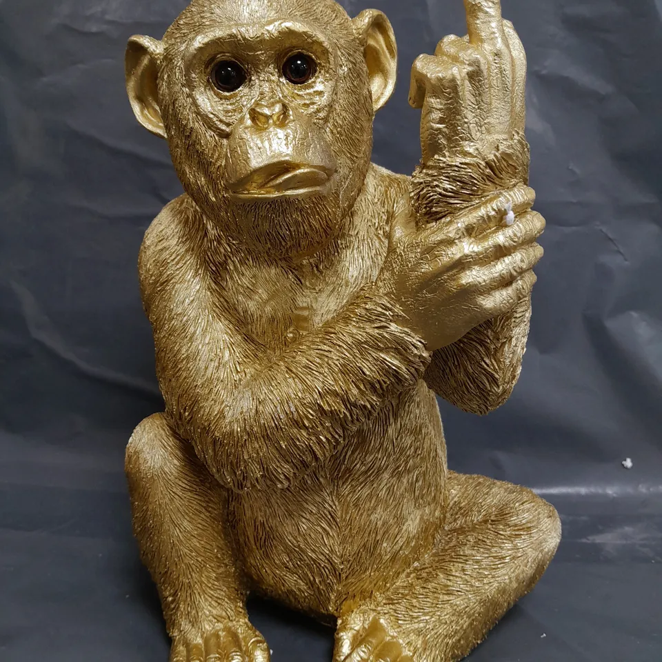 BOXED THE ENCHANTED GARDEN NOVELTY MONKEY DECORATION IN GOLD COLOUR