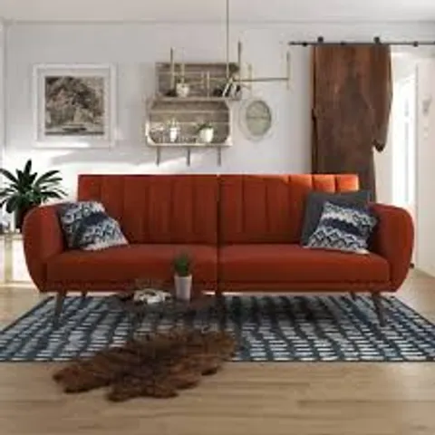 BOXED DOREL SOFA BED ORANGE BRITTANY FUTON SOFA BED