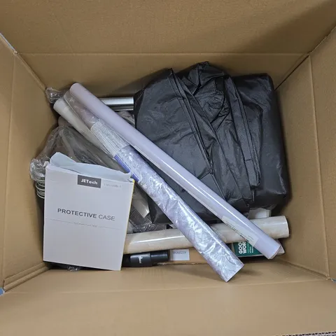 LARGE BOX FILLED WITH A MIX OF HOUSEHOLD ITEMS