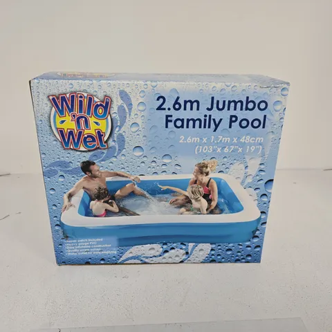 WILD N WET 2.6M JUMBO FAMILY POOL – INFLATABLE GARDEN POOL