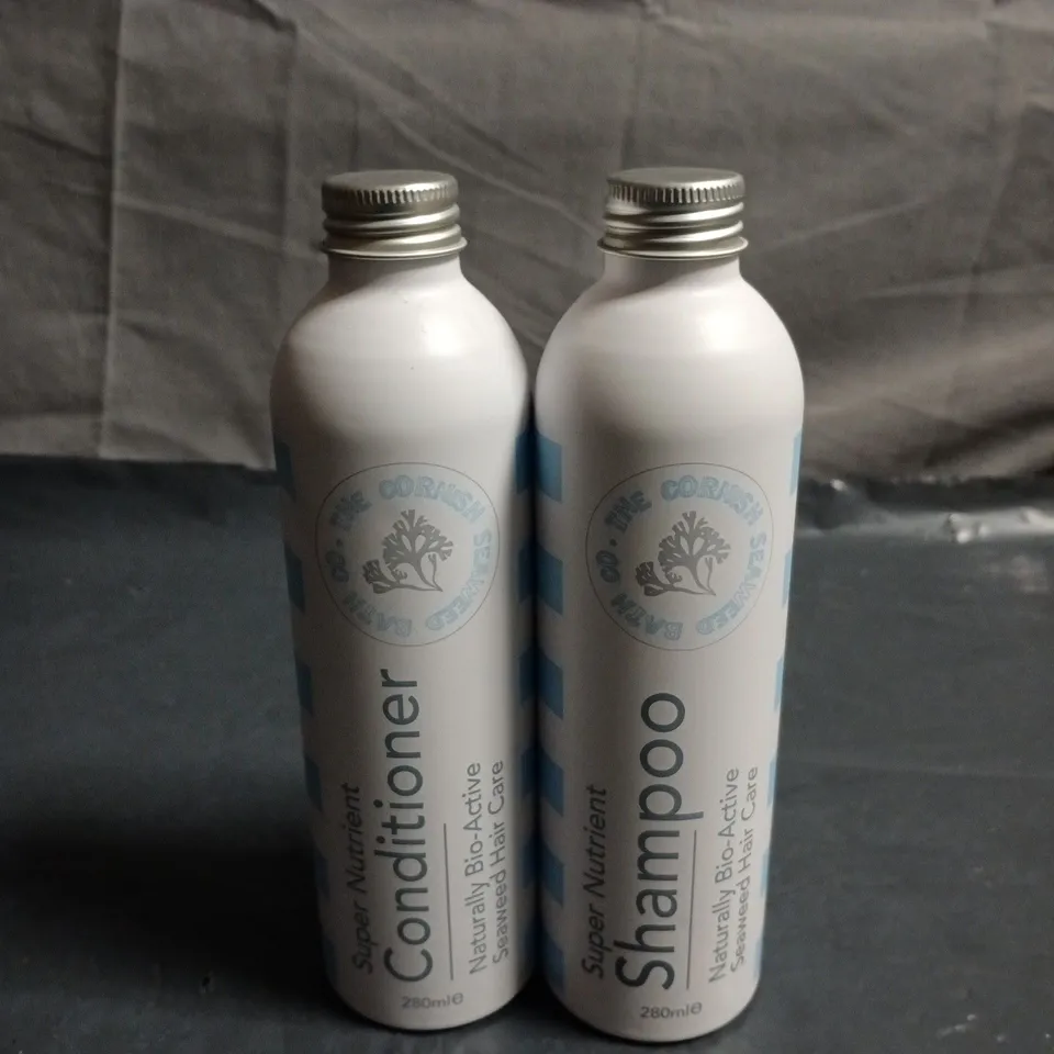 THE CORNISH SEAWEED BATH CO SHAMPOO & CONDITIONER DUO – 280ML EACH, NATURAL BIO-ACTIVE SEAWEED CARE