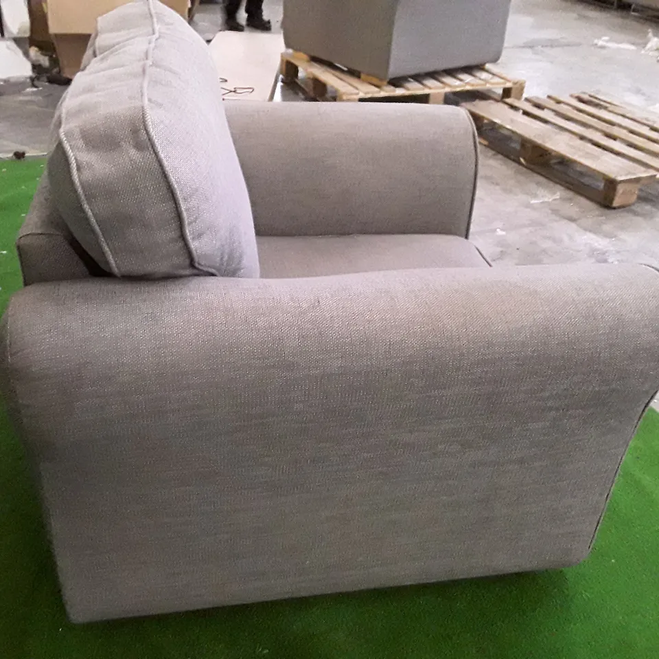 DESIGNER ARMCHAIR - GREY FABRIC