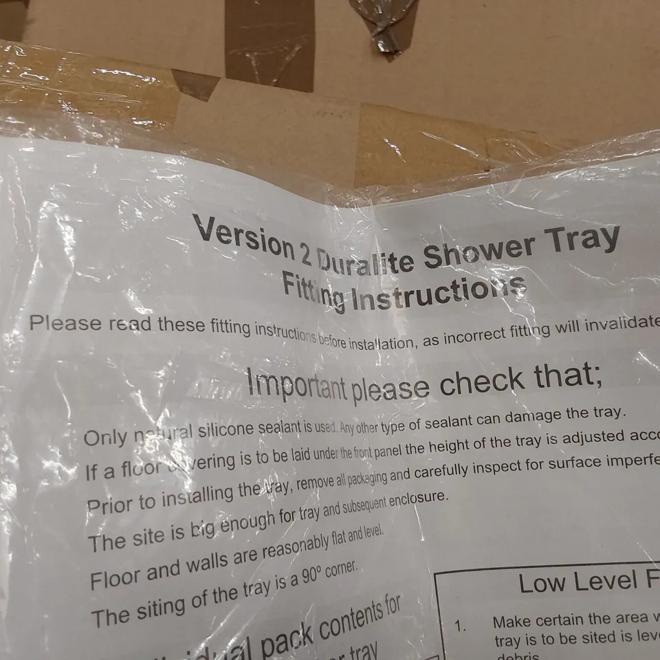 BOXED DURALITE VERSION 2 SHOWER TRAY WHITE approx 140 × 90cm