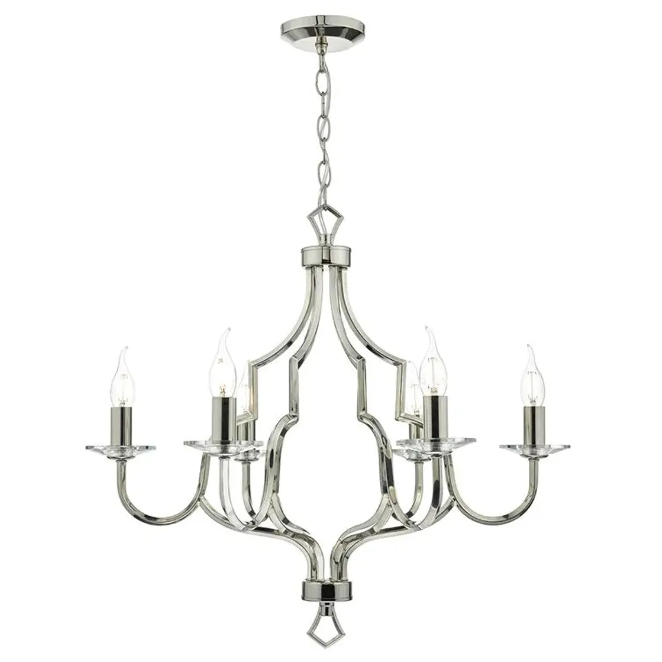 BOXED HECKART 6 - LIGHT CANDLE - STYLE CHANDELIER  (1 BOX)