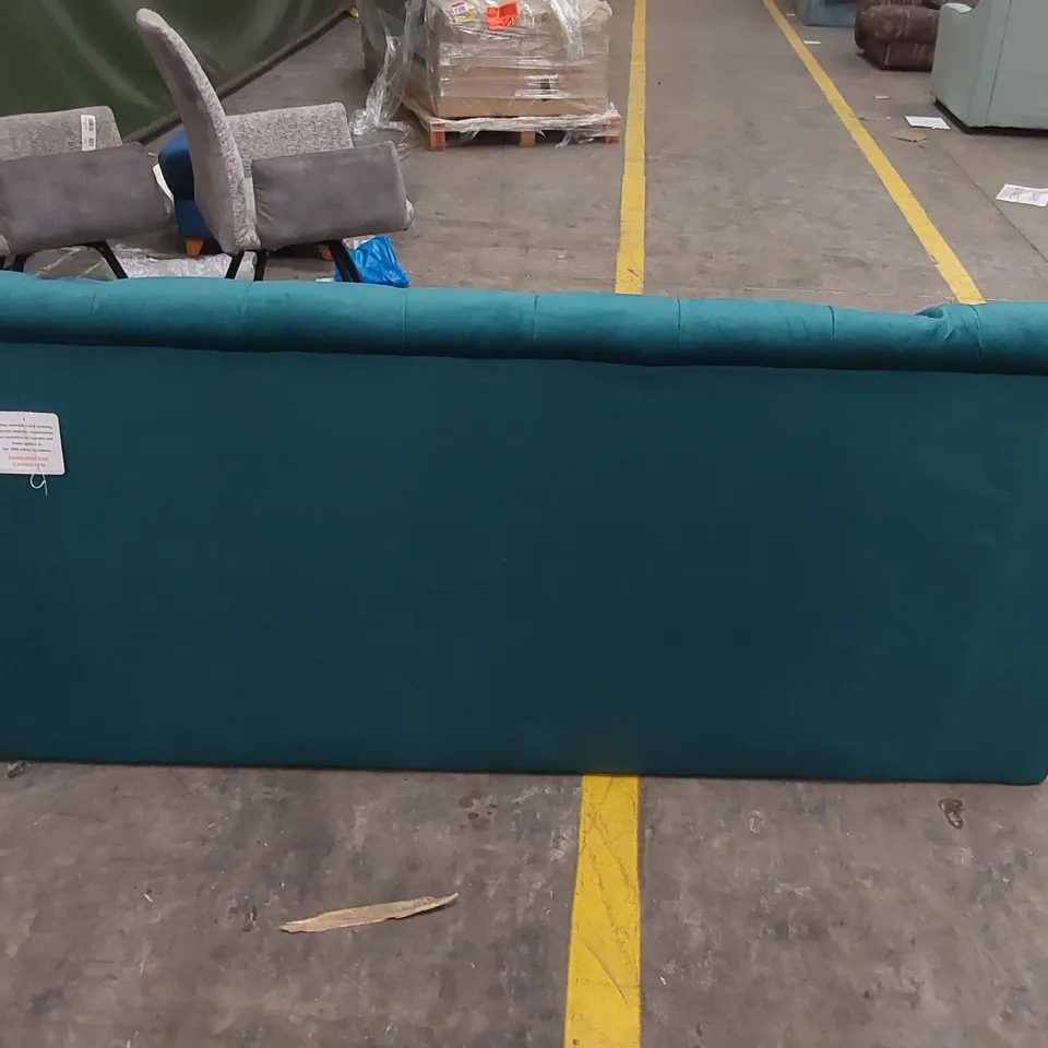 QUALITY DESIGNER 3 SEATER VELVET SOFA BED - TEAL