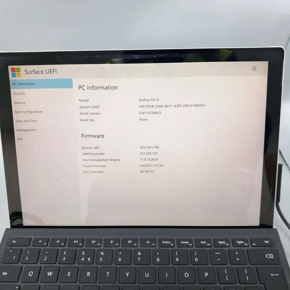 MICROSOFT SURFACE PRO 6 256GB 1796