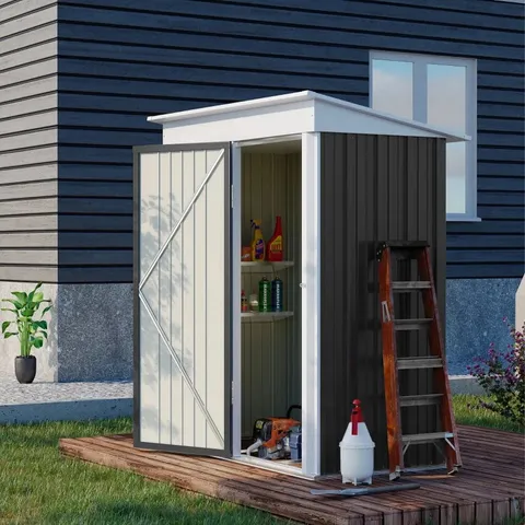 BOXED AUNDREYA 5FT W × 3FT D METAL PANT TOOL SHED