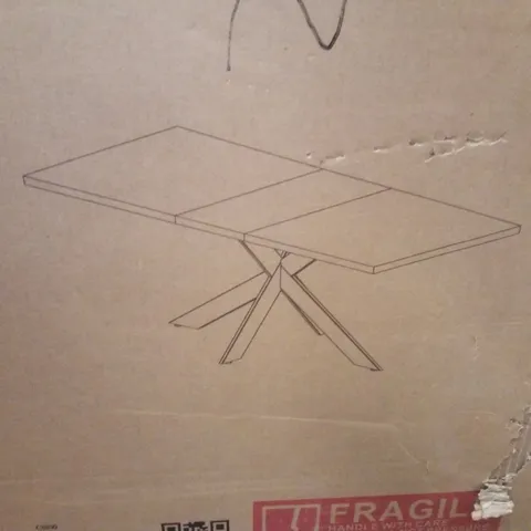 BOXED EXTENDABLE METAL BASE DINING TABLE