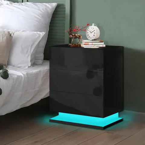BOXED LED BEDSIDE TABLE