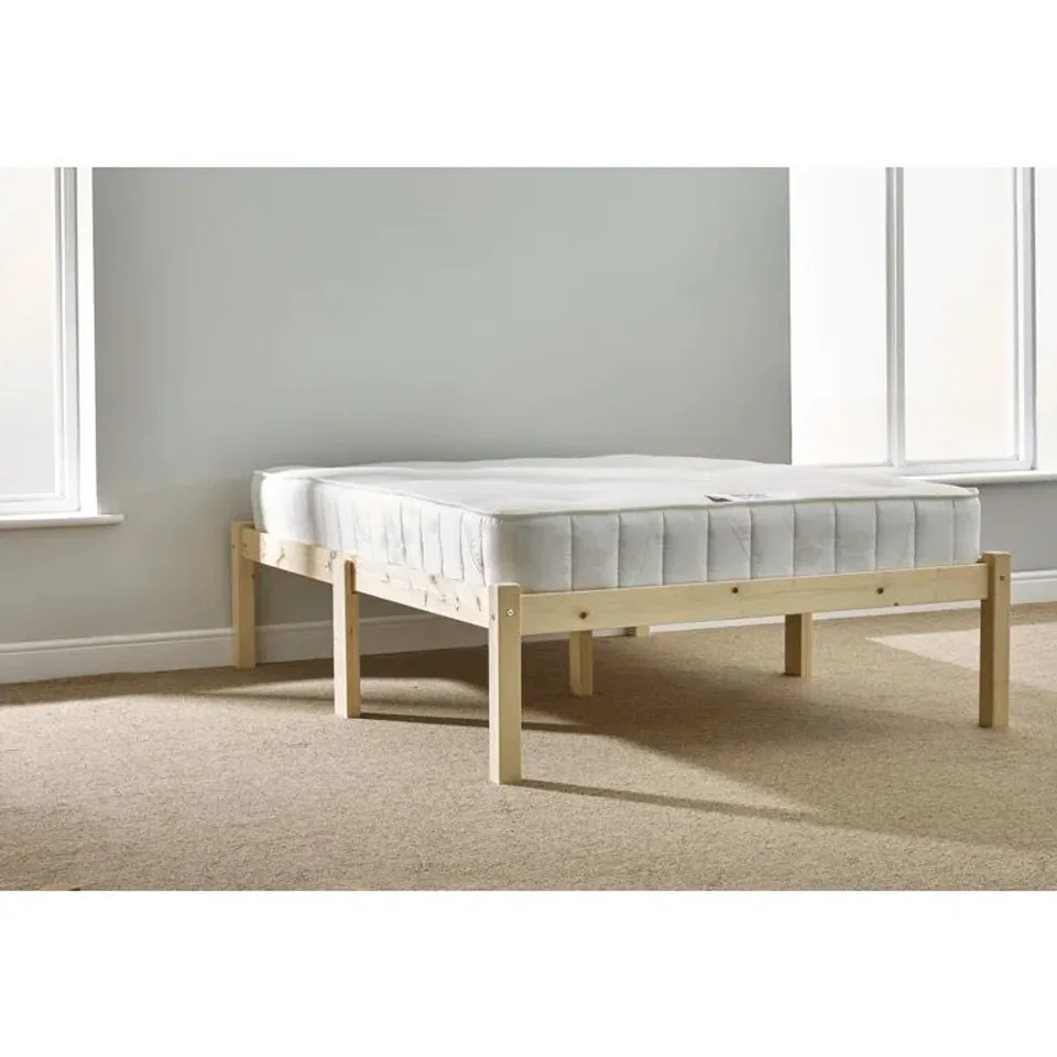 BOXED EMSWORTH BED FRAME NATURAL WOOD 