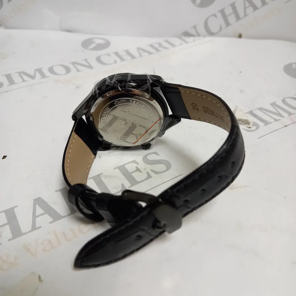 MENS TALIS CO 7120 CHRONOGRAPH WATCH – MOON PHASE MOVEMENT – GENUINE LEATHER STRAP 