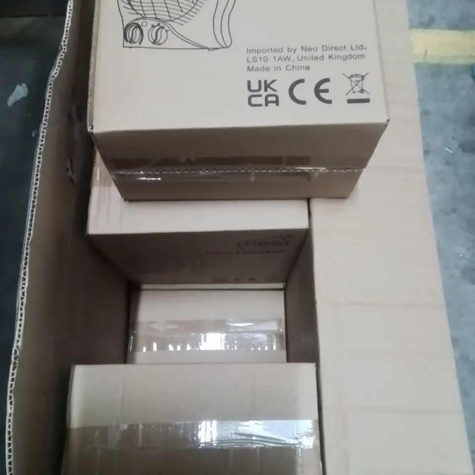 BOX TO CONTAIN 8 X NEO FAN HEATERS IN WHITE