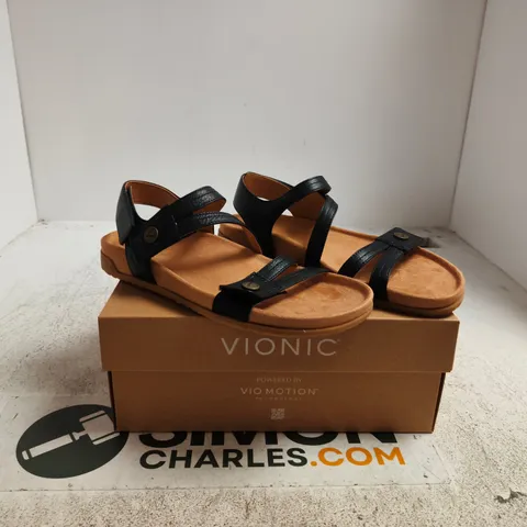 VIONIC SANDALS β BLACK STRAPPY SANDALS (BOXED) UK 6