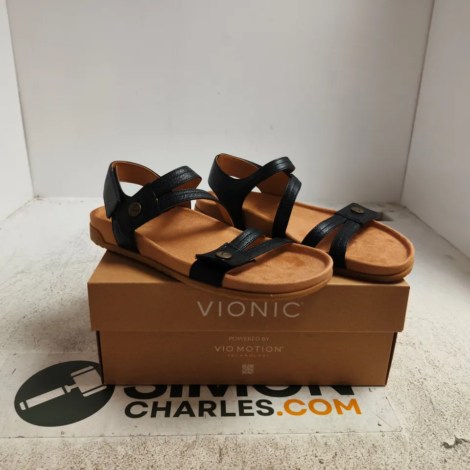 VIONIC SANDALS – BLACK STRAPPY SANDALS (BOXED) UK 6