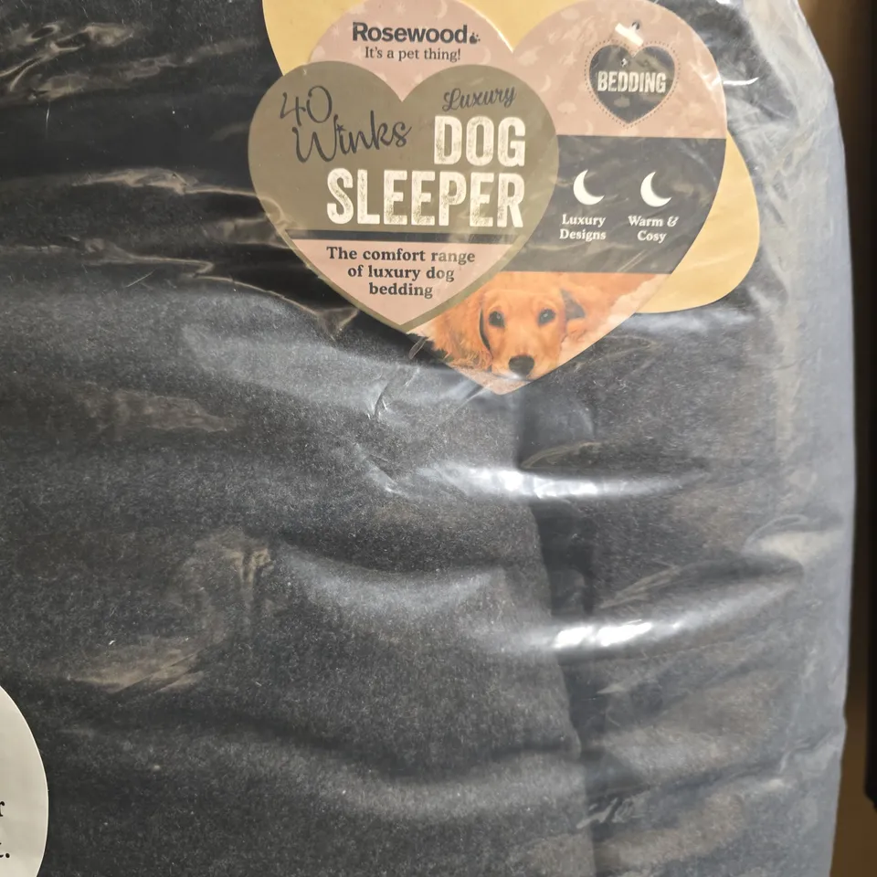 ROSEWOOD 40 WINKS DOG SLEEPER - LUXURY DOG BED, DARK GREY