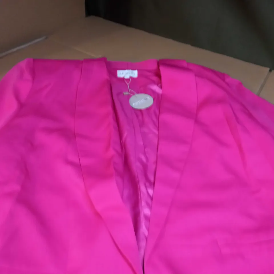 APRICOT HOT PINK RUCHED SLEEVED BLAZER/JACKET - SIZE 15