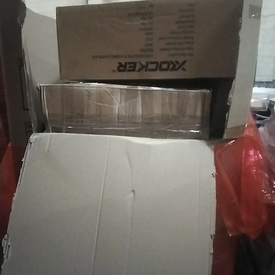PALLET OF HOUSEHOLD ITEMS TO INCLUDE X ROCKER ALPHA PC GAMING CHAIR, CHAIR, LAVA LAMP AND OTHER ASSORTED ITEMS...