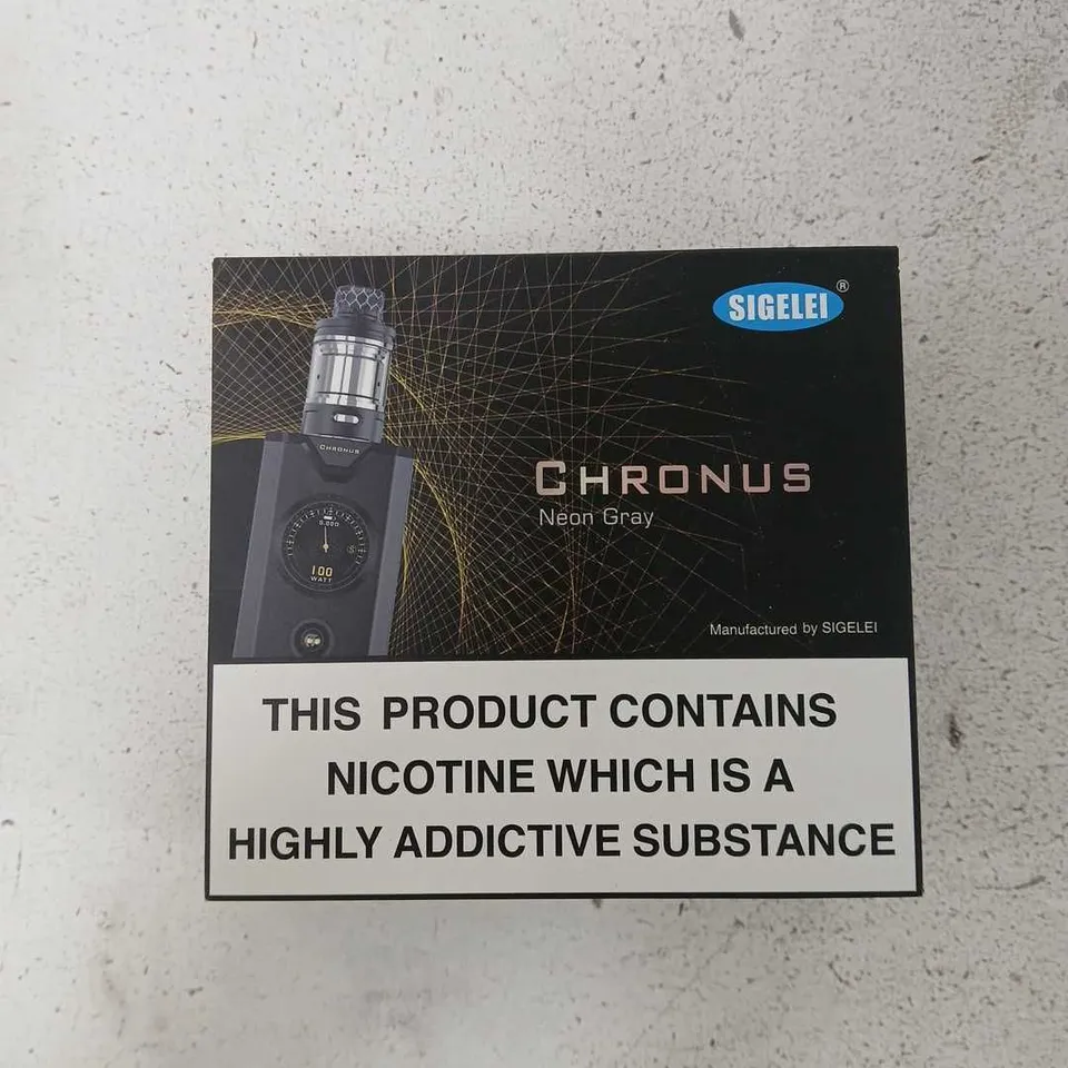 BOX OF APPROXIMATELY 30 ASSORTED E-CIGARETTES AND COMPONENTS TO INCLUDE:  SIGELEI CHRONUS KIT