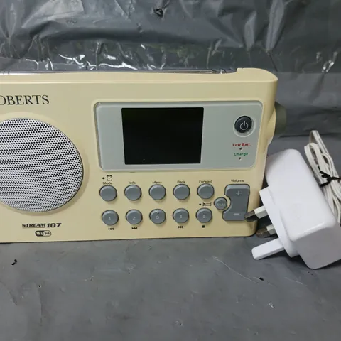 ROBERTS STREAM 107 INTERNET RADIO DAB/DAB+/FM RDS DIGITAL RADIO CREAM