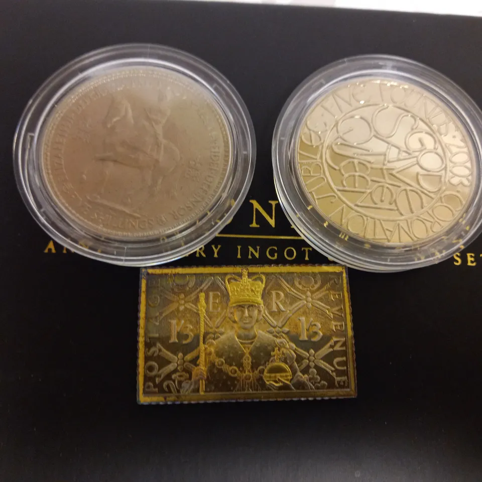 THE CORONATION ANNIVERSARY INGOT & CROWN SET 2003