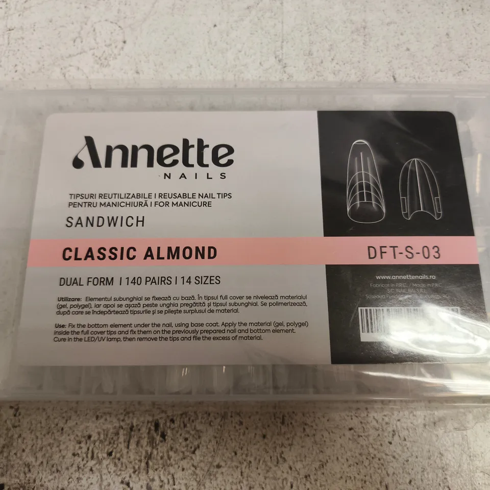 SEALED ANNETTE NAILS' SANDWICH REUSABLE TIPS - CLASSIC ALMOND