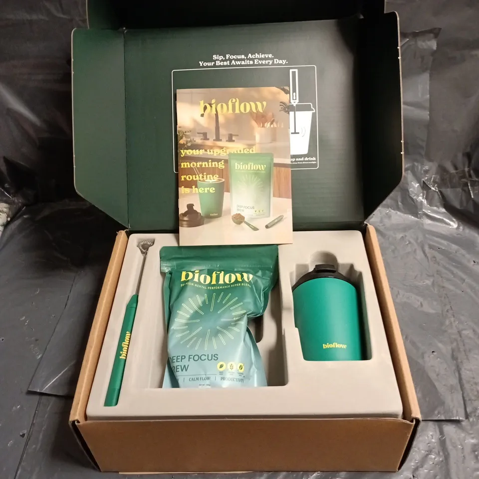 BIOFLOW DEEP FOCUS BREW - FOCUS & CLARITY SUPPLEMENT KIT WITH SHAKER BOTTLE