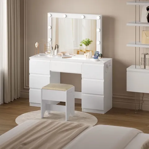 BOXED BONAVENTURA DRESSING TABLE - WHITE (1 BOX)