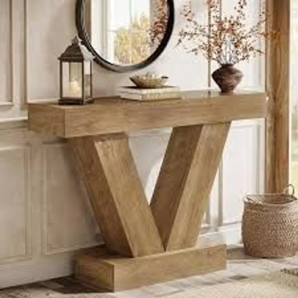 BOXED TRIBESIGNS 105CM CONSOLE TABLE - BROWN (1 BOX)