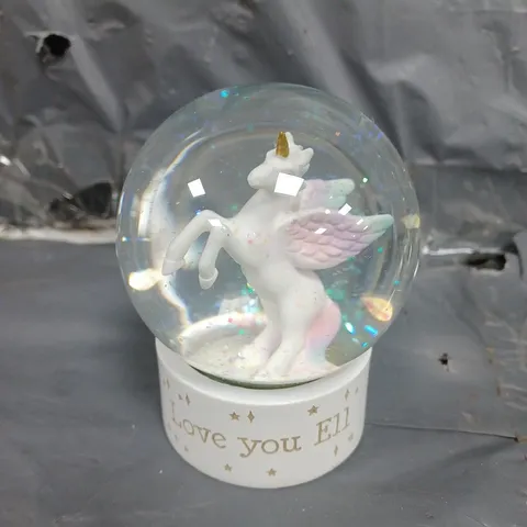 PERSONALISED UNICORN SNOW GLOBE - '