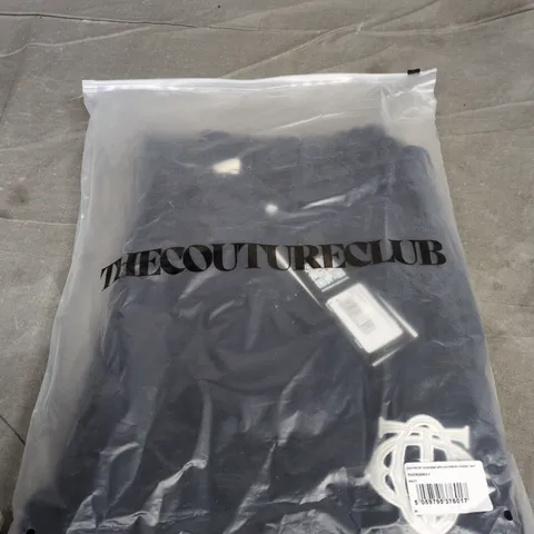 THE COUTURE CLUB NAVY HEAVYWEIGHT MONOGRAM APPLIQUE EMBLEM JOGGERS – SIZE M  