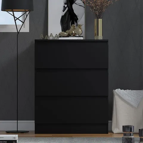 BOXED FWSTYLE STORA 3 DRAWER CHEST - BLACK MATT