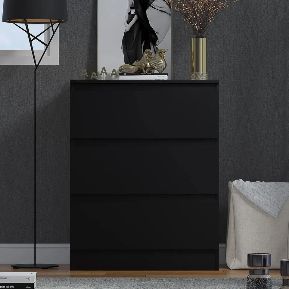 BOXED FWSTYLE STORA 3 DRAWER CHEST - BLACK MATT