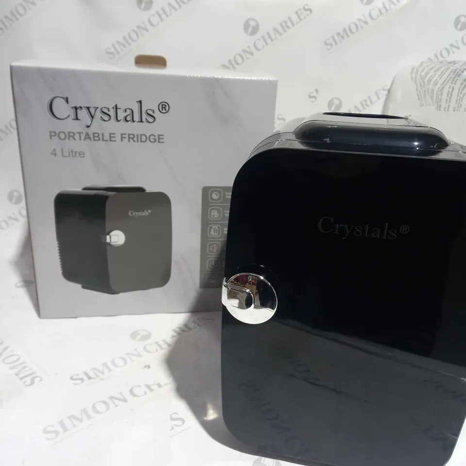 CRYSTALS MINI FRIDGE, 4L LITRE TABLE TOP SMALL FRIDGE COOLER