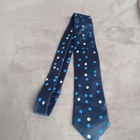 SAVILLE ROW SILK TIE IN NAVY SPOT ONE SIZE