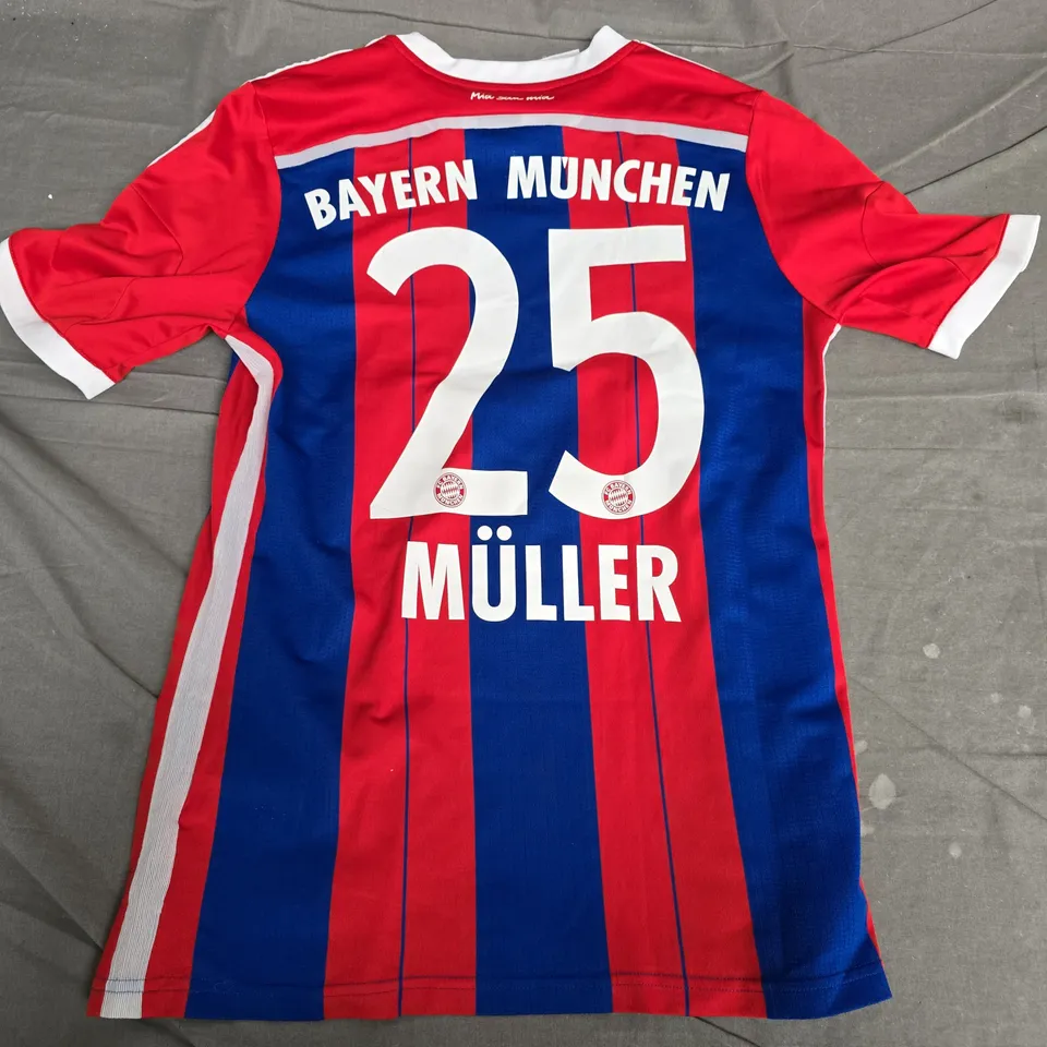 BAYERN MUNICH HOME SHIRT 2014/15 – ADIDAS CLIMACOOL UK 15-16Y (#25 MULLER)