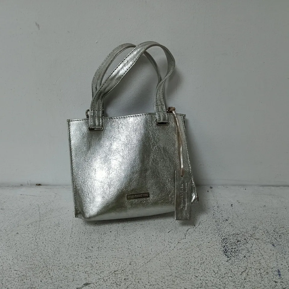 URBAN OUTFITTERS SILVER METALLIC TOTE BAG