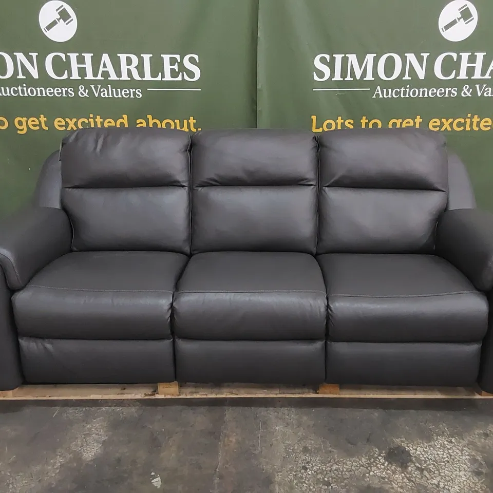 QUALITY DESIGNER ITALIAN MADE PARMA LEATHER UPHOLSTERED 3 SEATER SOFA 