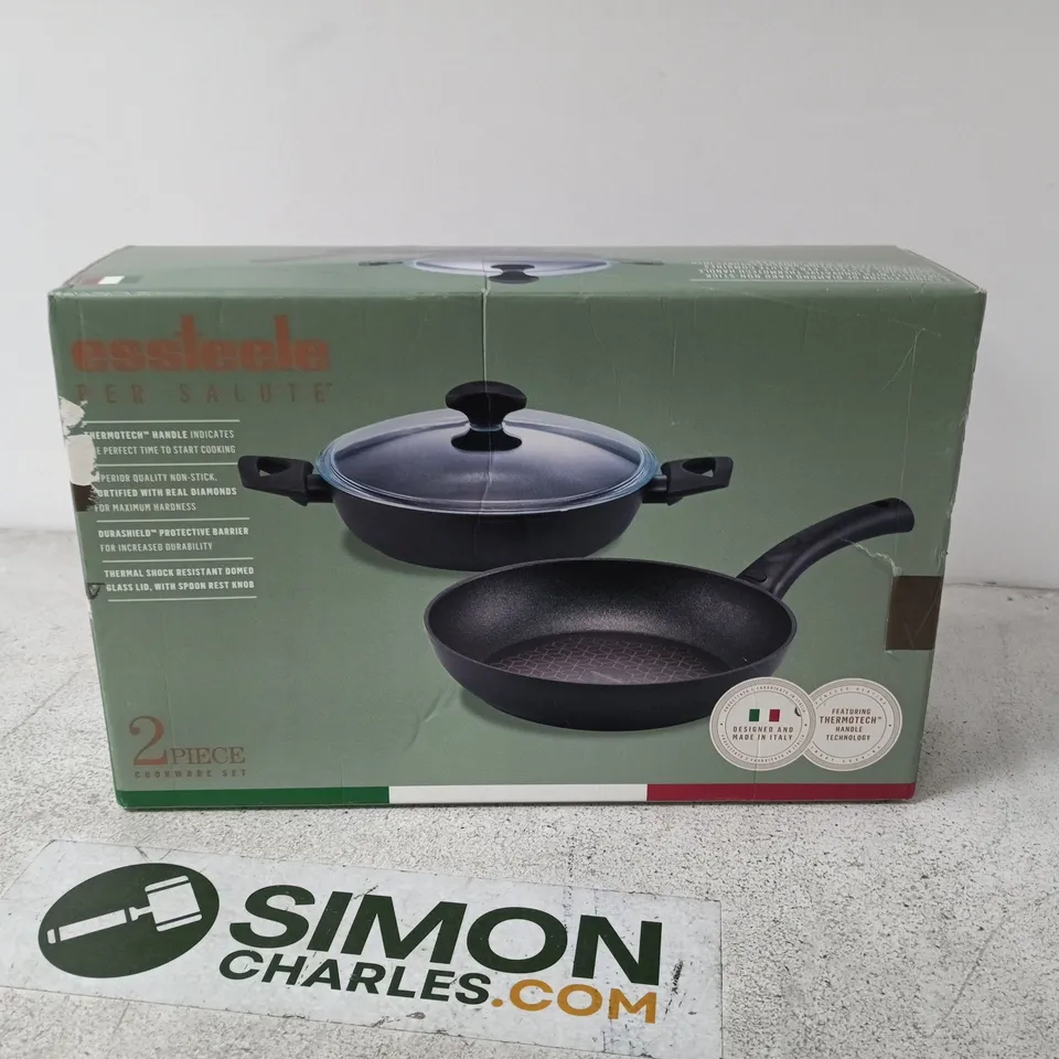 ESSTEELE TWO-PIECE COOKWARE SET (FRYING PAN & LID) – BOXED