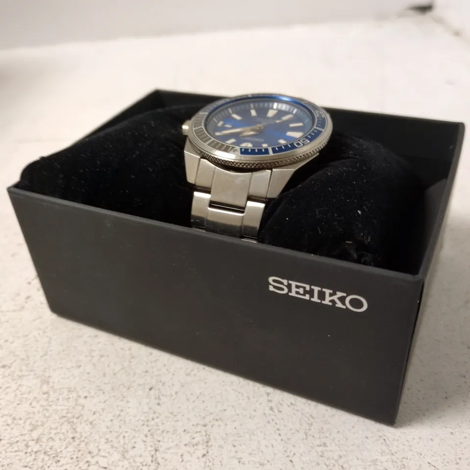 Seiko Automatic Diver's Watch, Blue Dial, 200m – Stainless Steel, Boxed