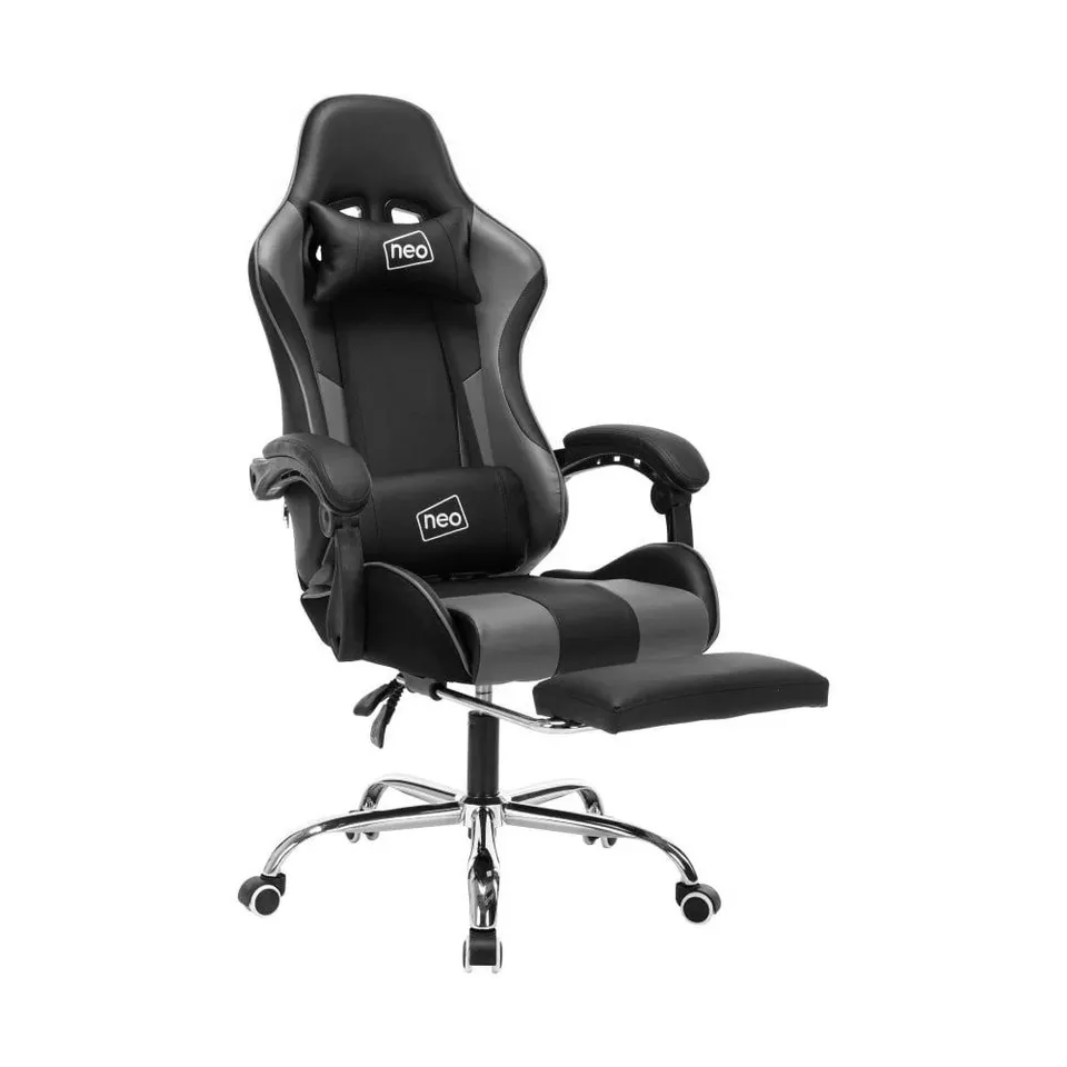 BOXED NEO DARK GREY OFFICE CHAIR WITH MASSAGE FUNCTION (1 BOX)