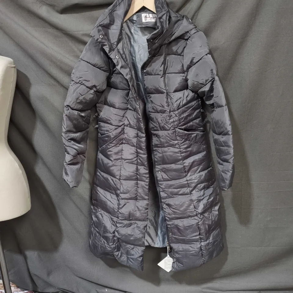 GREY PADDED HOODED COAT – WOMEN'S, SIZE M