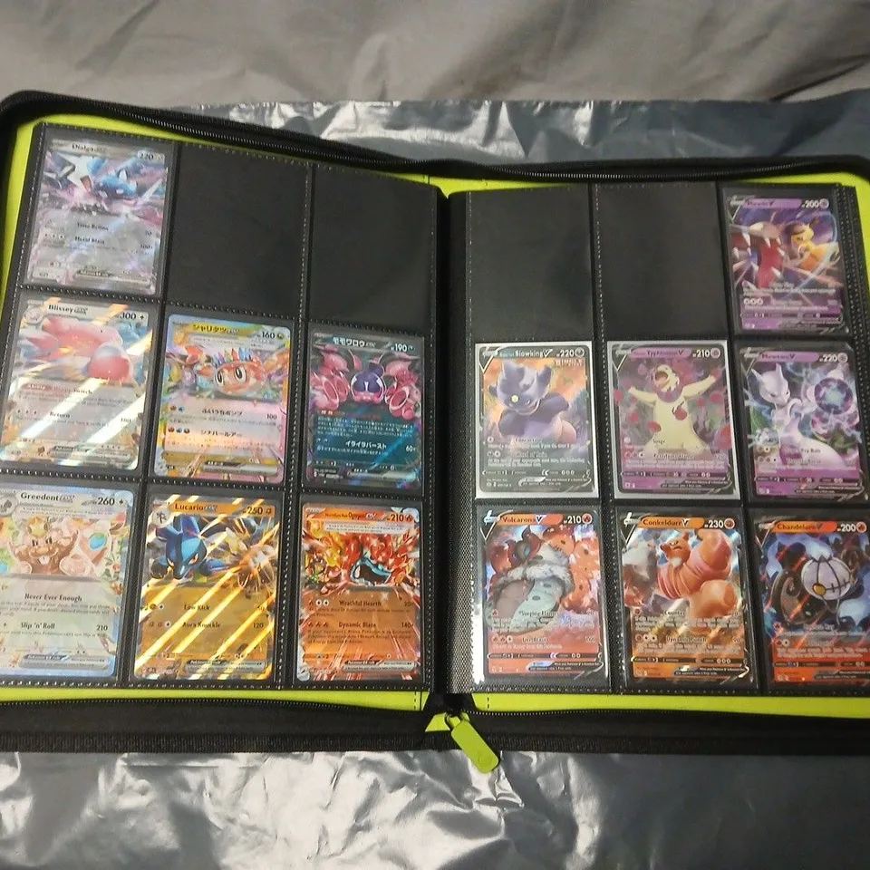 POKÉMON TRADING CARDS BINDER – LIME GREEN CARD GUARDIAN BINDER WITH SLEEVED CARDS