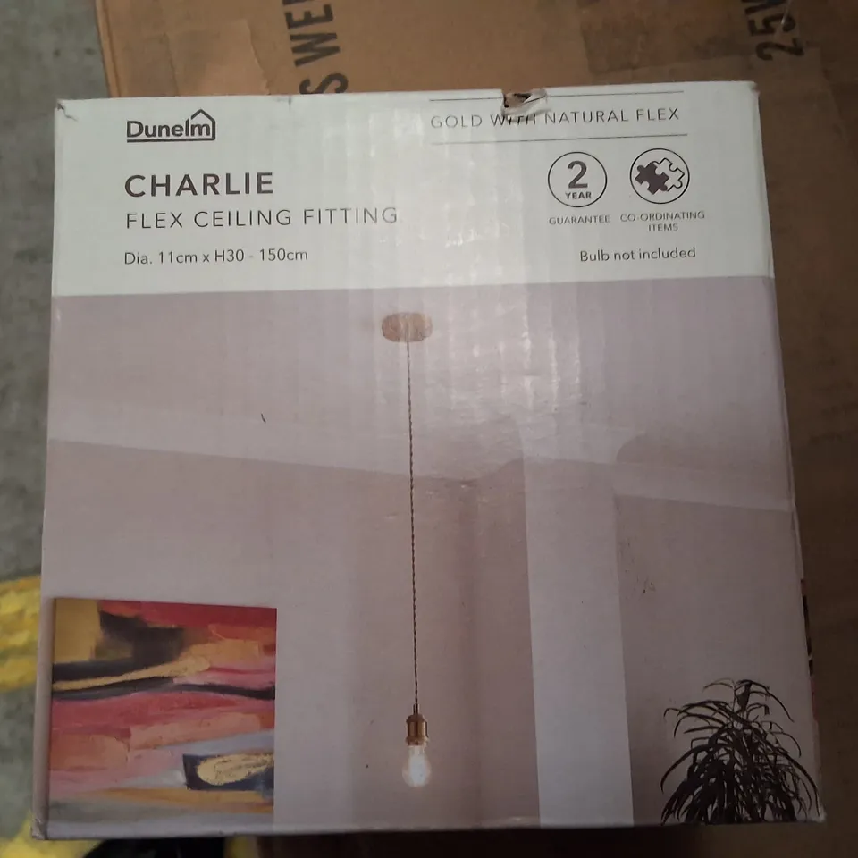 BOXED DUNELM CHARLIE FLEX CEILING FITTING – PENDANT LIGHT (BULB NOT INCLUDED)