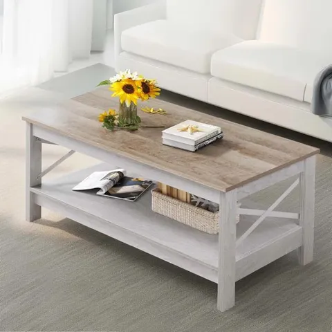 BOXED FOUR LEG COFFEE TABLE WITH STORAGE