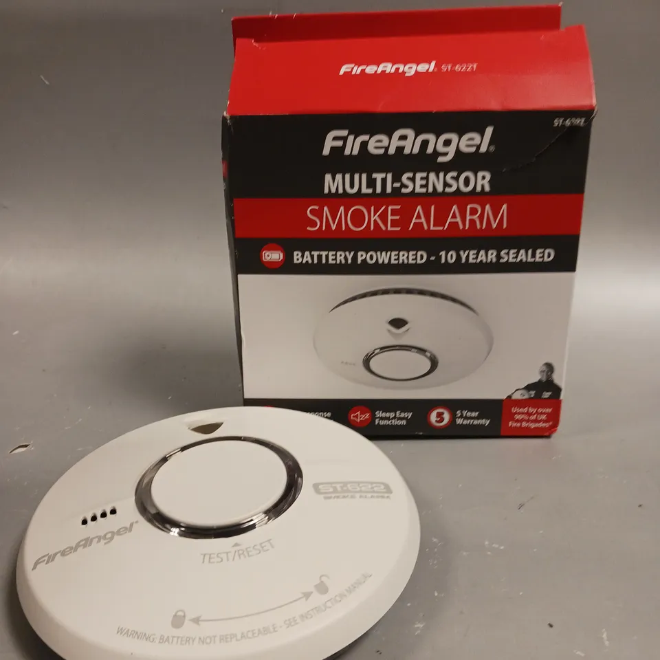 BOXED FIREANGEL ST-622 MULTI-SENSOR BATTERY POWERED SMOKE ALARM 